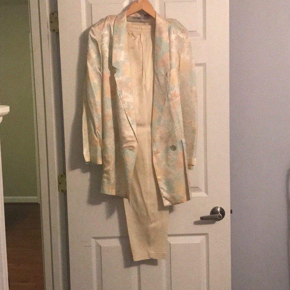 Silky blazer and slacks